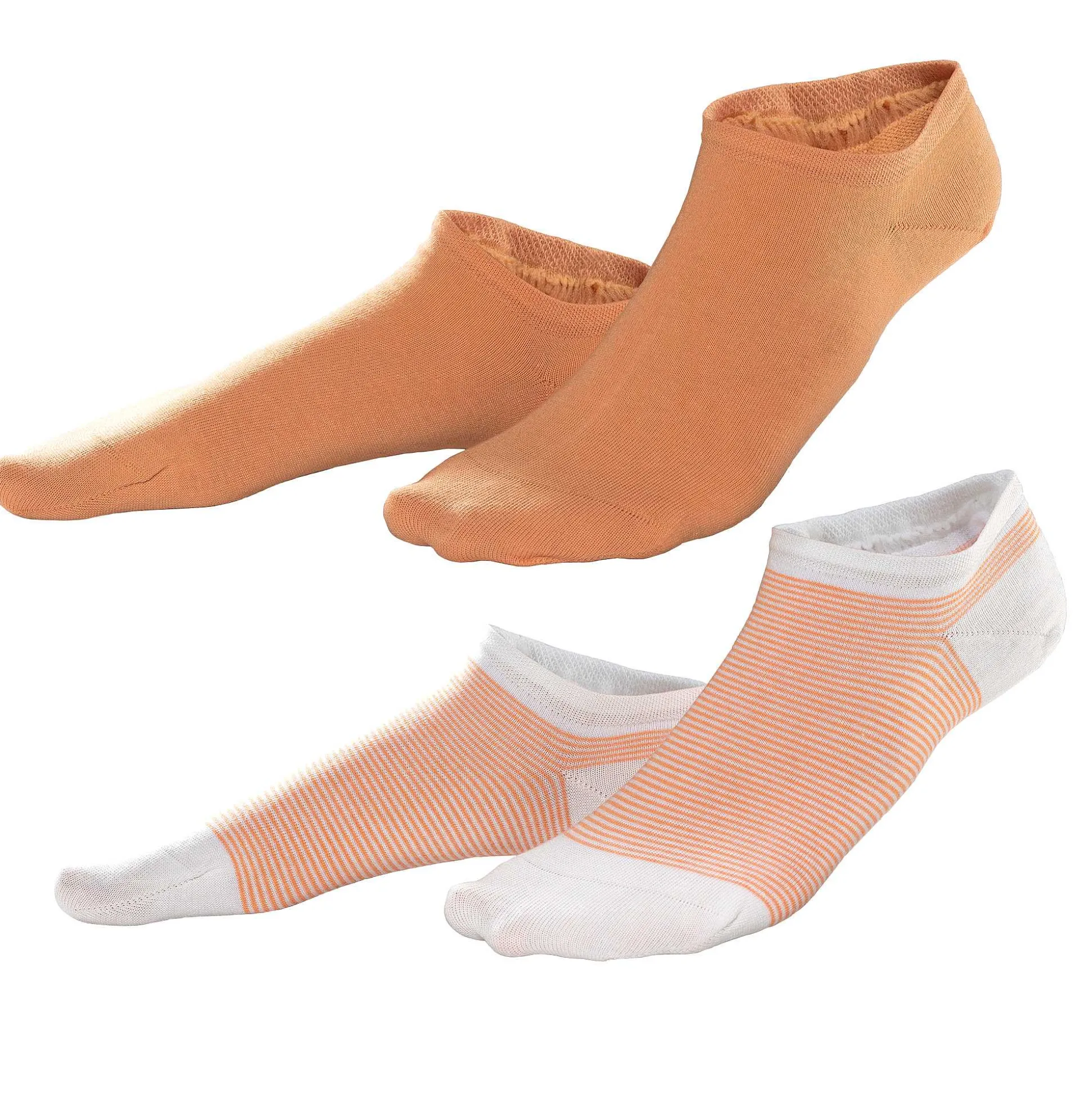 LIVING CRAFTS Abby – Sneaker-Socken, 2Er-Pack Aprikose/Weis Store
