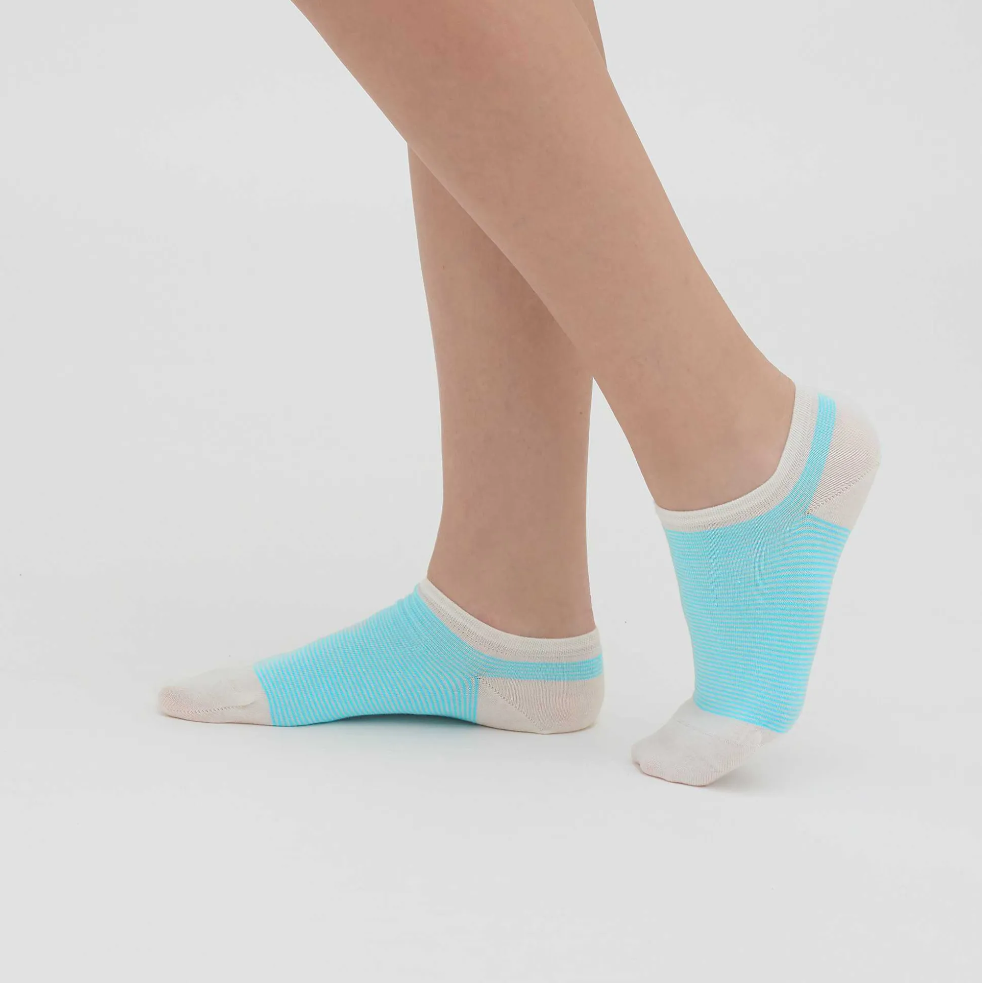 LIVING CRAFTS Abby – Sneaker-Socken, 2Er-Pack Lagune/Weis Fashion