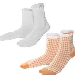 LIVING CRAFTS Alexis – Socken, 2Er-Pack Vichy-Aprikose Hot
