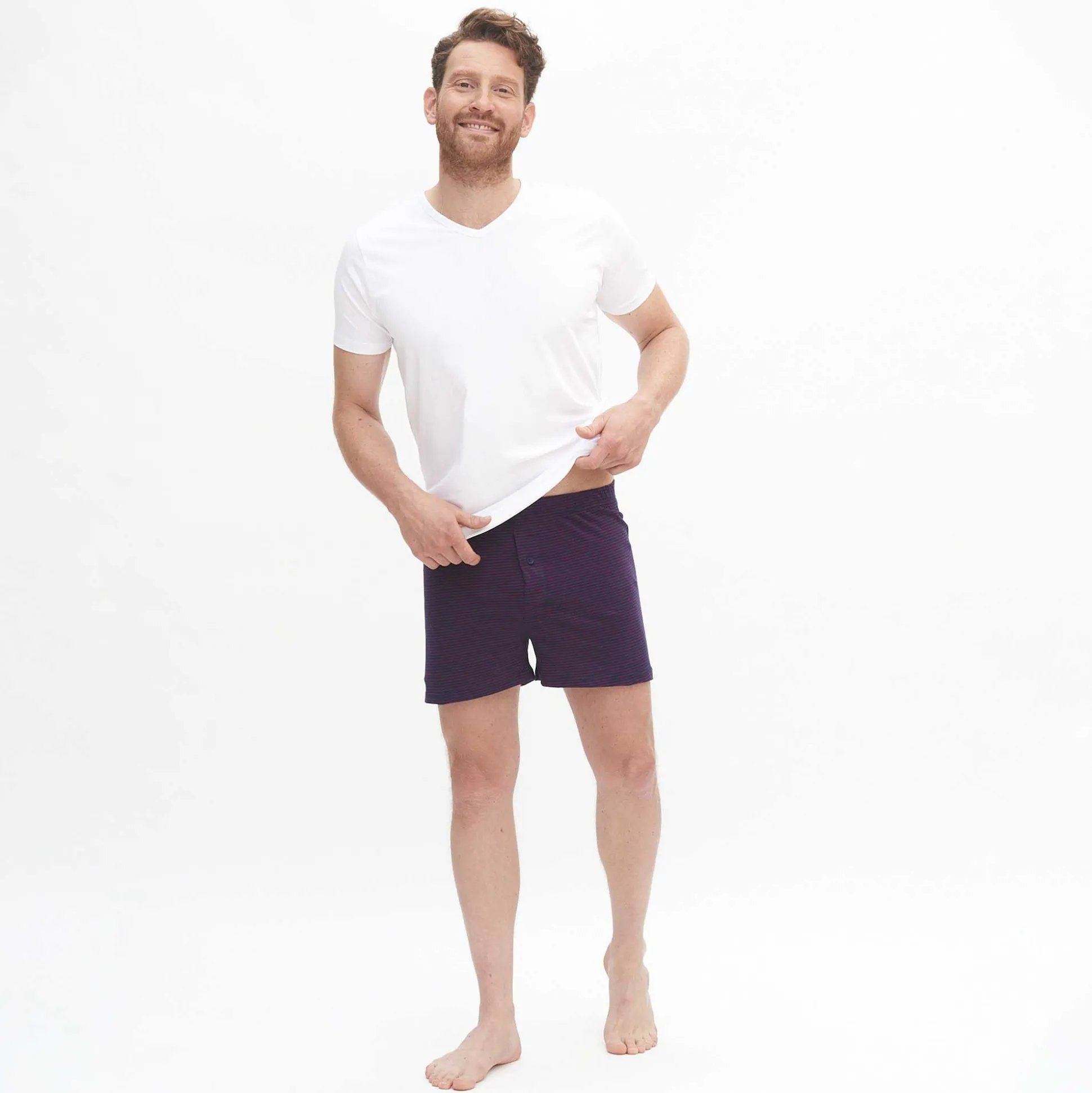 LIVING CRAFTS Ben – Boxershorts, 2Er-Pack Dunkles Marineblau/Rubin Clearance