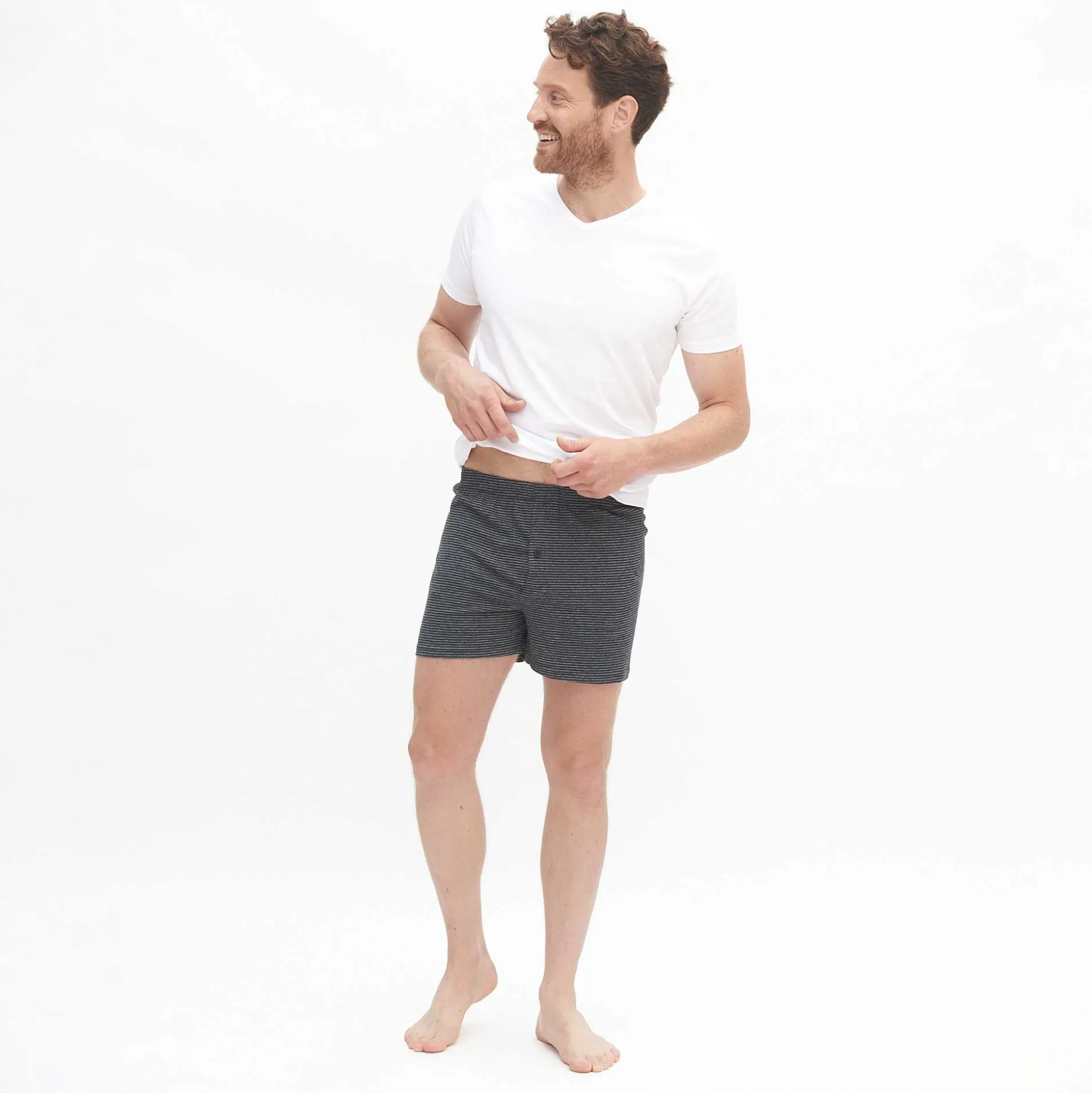 LIVING CRAFTS Ben – Boxershorts, 2Er-Pack Steingrau/Anthra Melange Fashion
