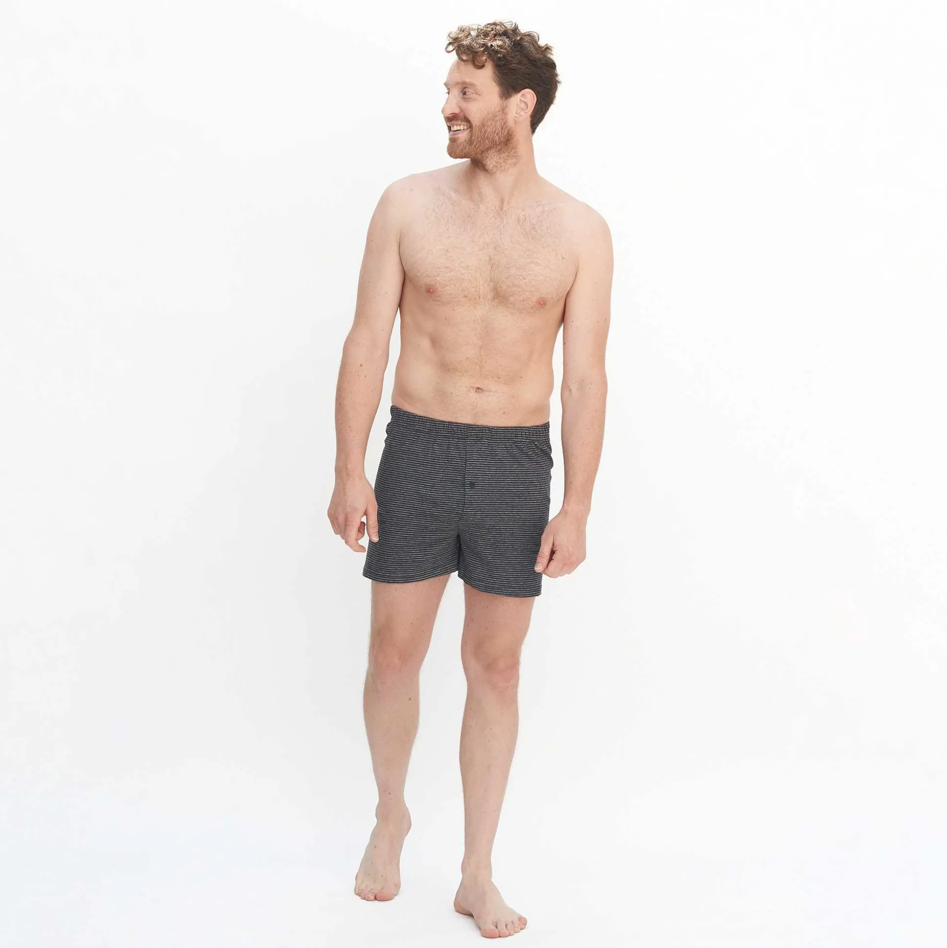 LIVING CRAFTS Ben – Boxershorts, 2Er-Pack Steingrau/Anthra Melange Fashion