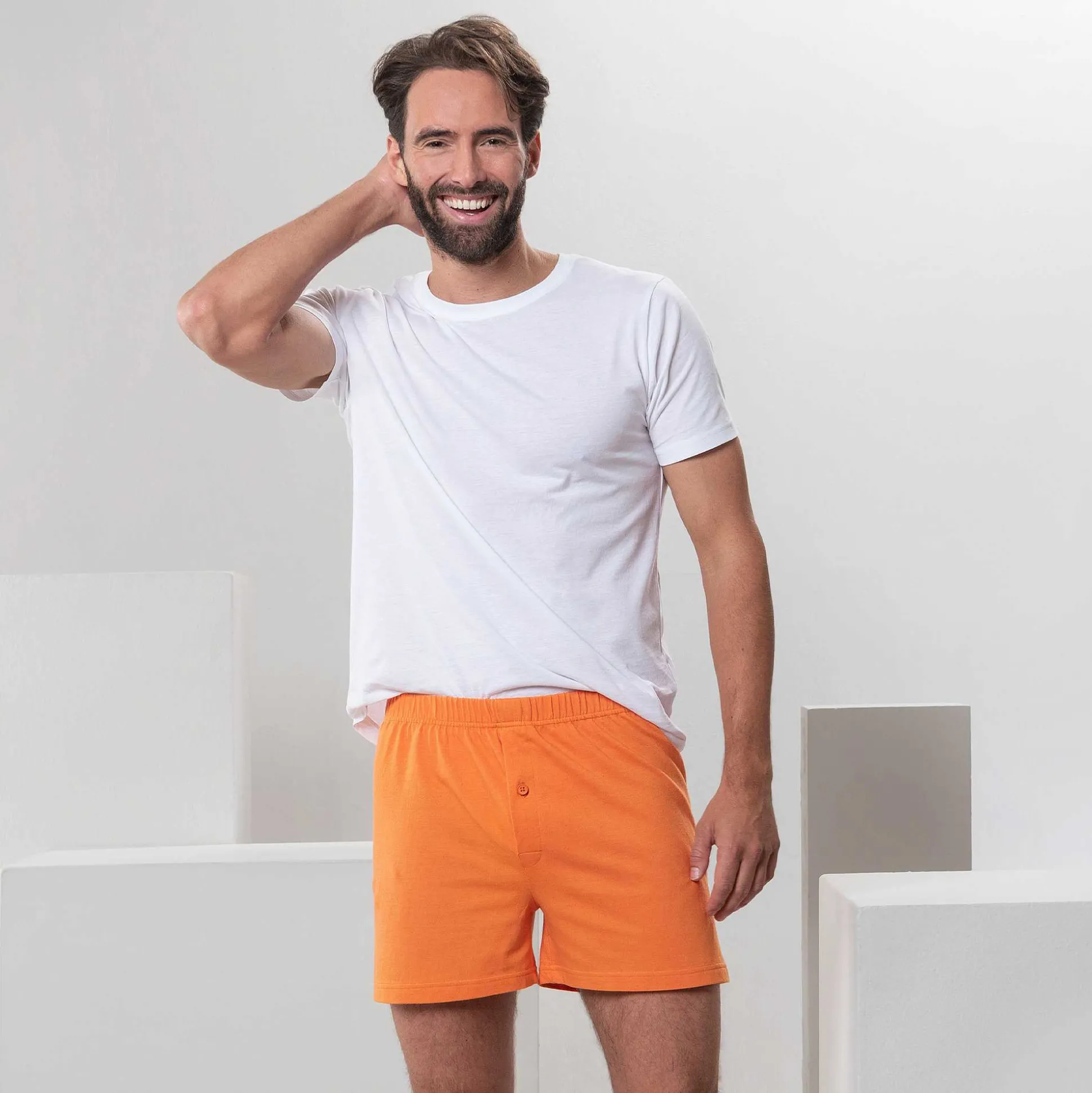 LIVING CRAFTS Ben – Boxershorts, 2Er-Pack Mandarine New