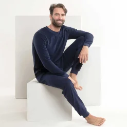 LIVING CRAFTS Bjorn – Frottee-Pyjama Marine Cheap