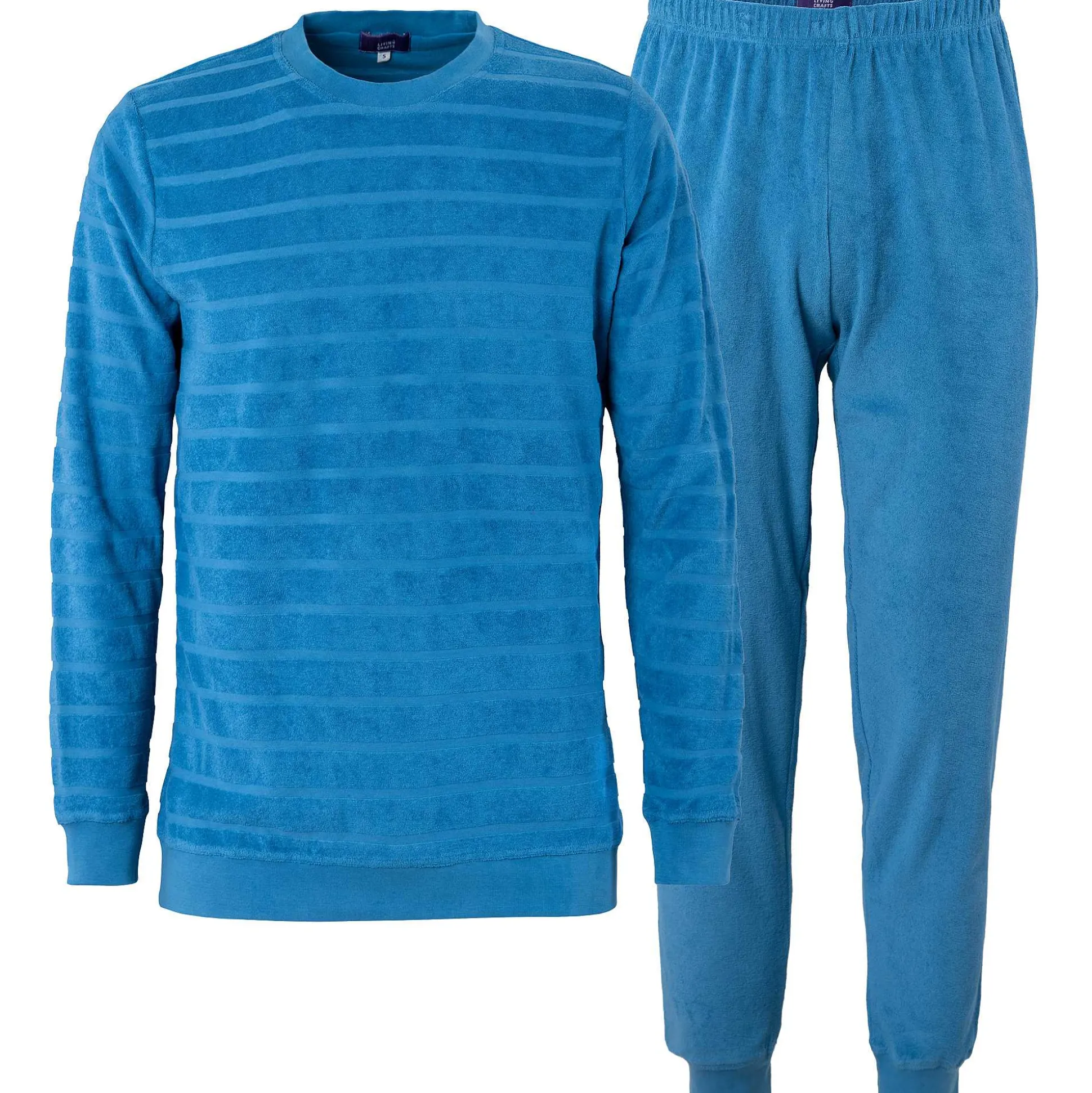 LIVING CRAFTS Bjorn – Frottee-Pyjama Retro-Blau Store