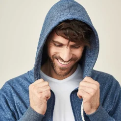 LIVING CRAFTS Cameron - Kapuzenjacke Wolkenblaue Melange Flash Sale