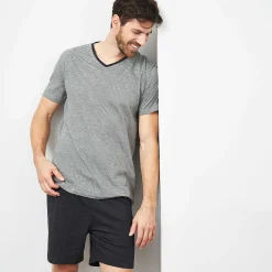 LIVING CRAFTS Carl - Pyjamas Steingrau/Anthra Melange Flash Sale