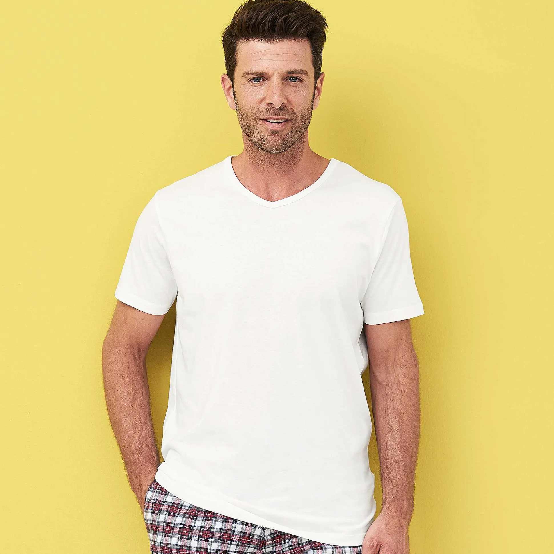 LIVING CRAFTS Dean – T-Shirt, 2Er-Pack Weis Shop