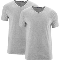 LIVING CRAFTS Dean – T-Shirt, 2Er-Pack Graue Melange Cheap