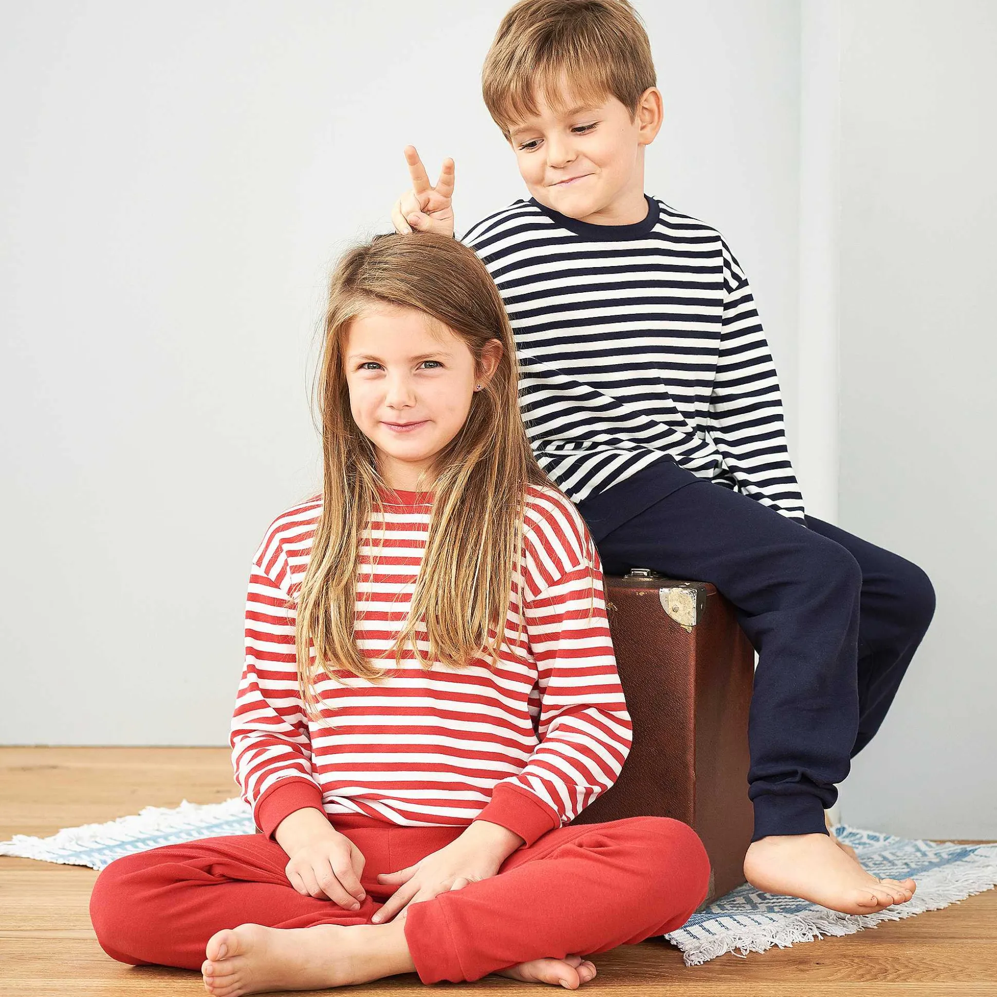 LIVING CRAFTS Elefant - Pyjama Mohn/Weis Cheap