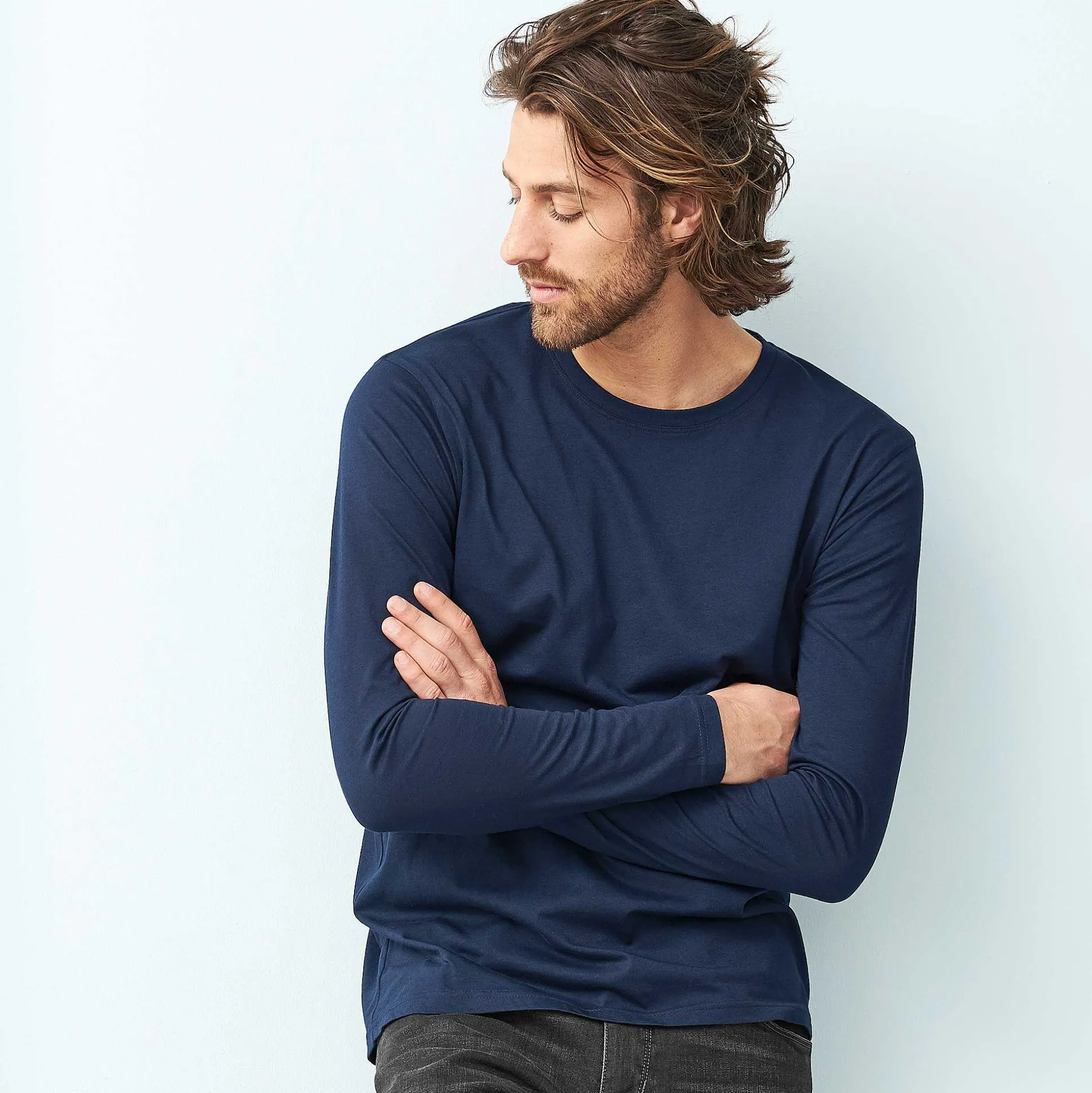 LIVING CRAFTS Frank - Langarmshirt Marine Hot