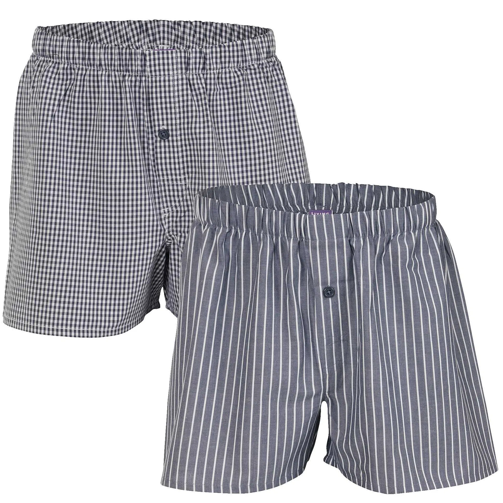 LIVING CRAFTS Gregor - Boxershorts, 2Er-Pack Anthrazit Clearance