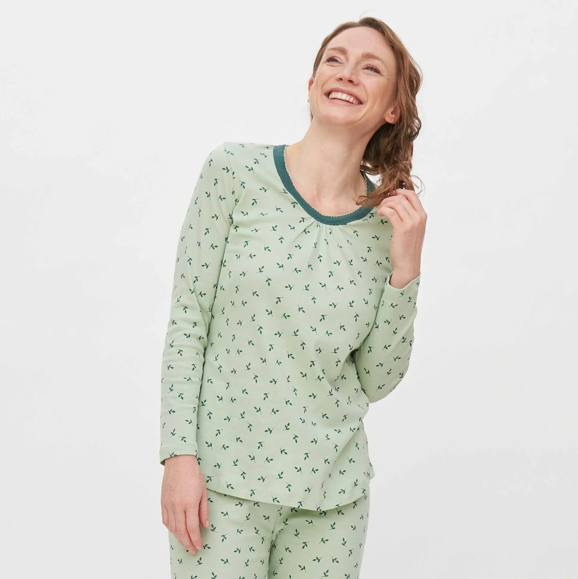 LIVING CRAFTS Haily - Schlafshirt Blatter Clearance