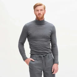 LIVING CRAFTS Helge - Rollkragenshirt Graue Melange Fashion