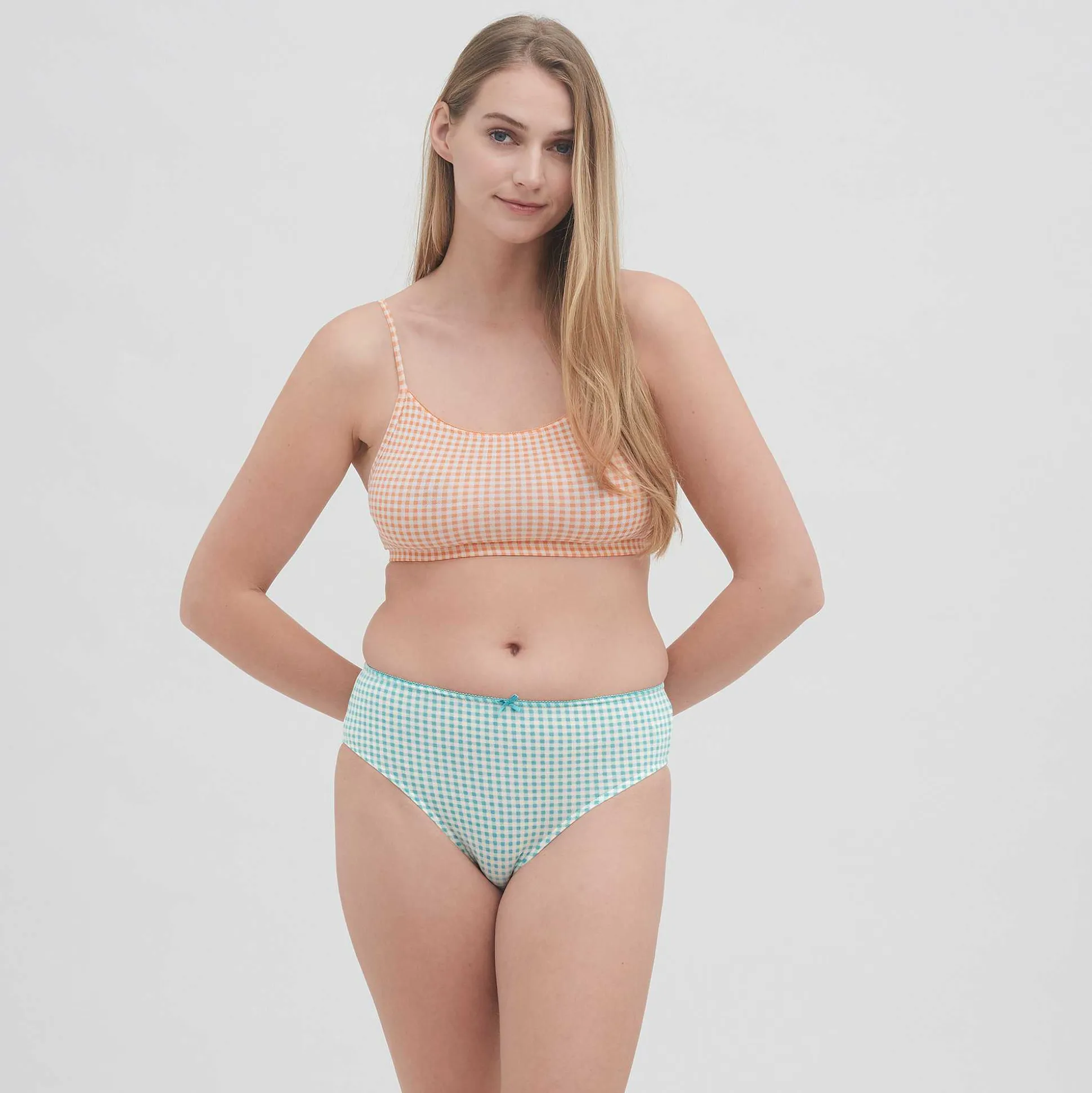 LIVING CRAFTS Imala - Slips, 3Er-Pack Vichy-Lagune Shop