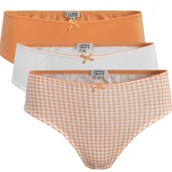 LIVING CRAFTS Imala - Slips, 3Er-Pack Vichy-Aprikose Hot