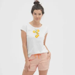 LIVING CRAFTS Kylie – Schlafshorts Vichy-Aprikose Sale