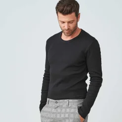 LIVING CRAFTS Leandro - Langarmshirt Schwarz Discount