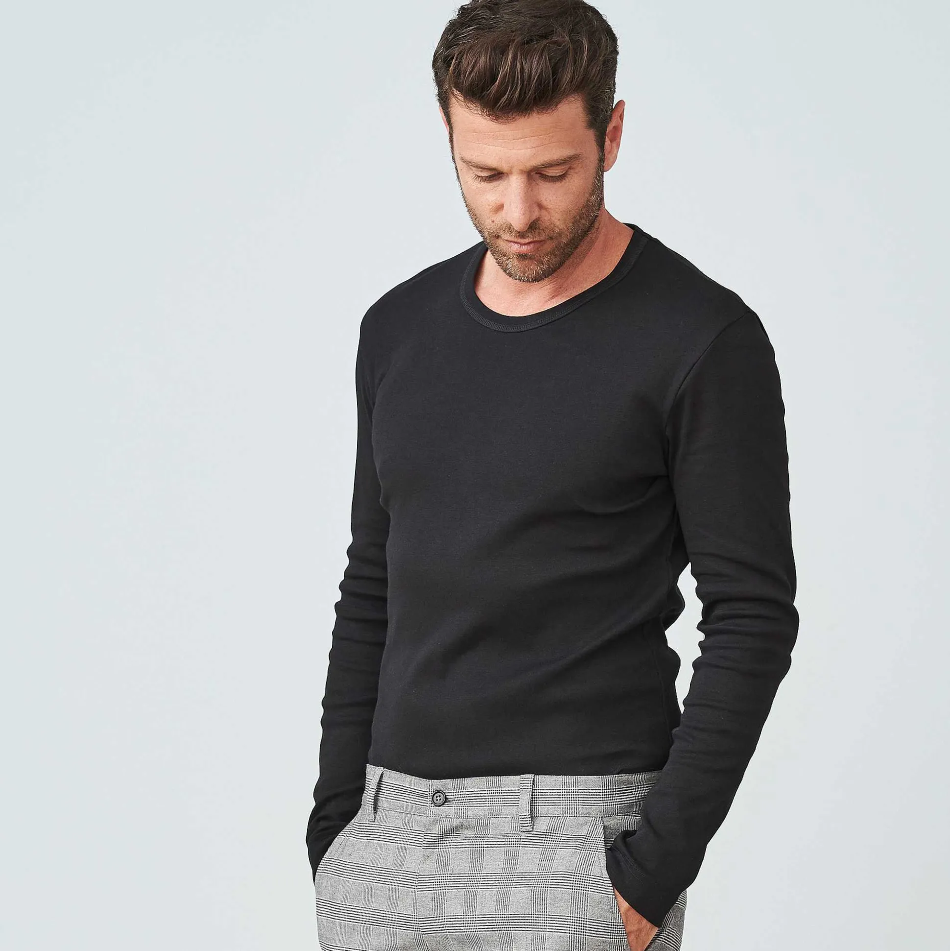 LIVING CRAFTS Leandro - Langarmshirt Schwarz Discount