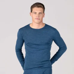 LIVING CRAFTS Liam - Langarmshirt Mittelblau Fashion
