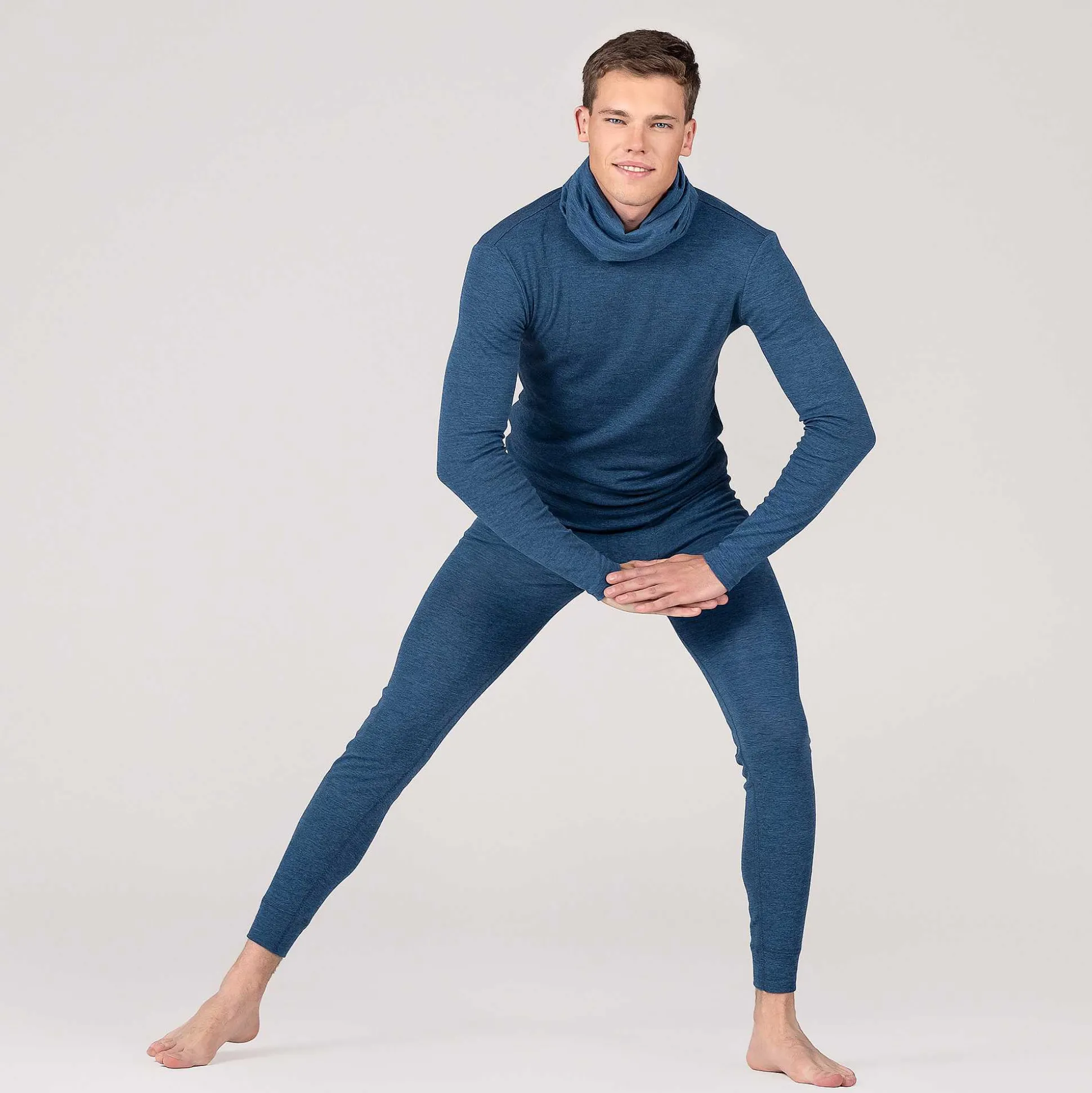LIVING CRAFTS Liam - Langarmshirt Mittelblau Fashion