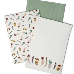 LIVING CRAFTS Madeira - Geschirrtucher, 3Er-Pack Feder Natur Fashion