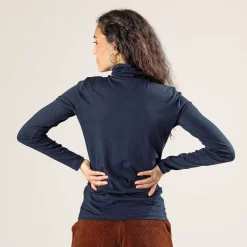 LIVING CRAFTS Nia - Rollkragenshirt Tintenblau New