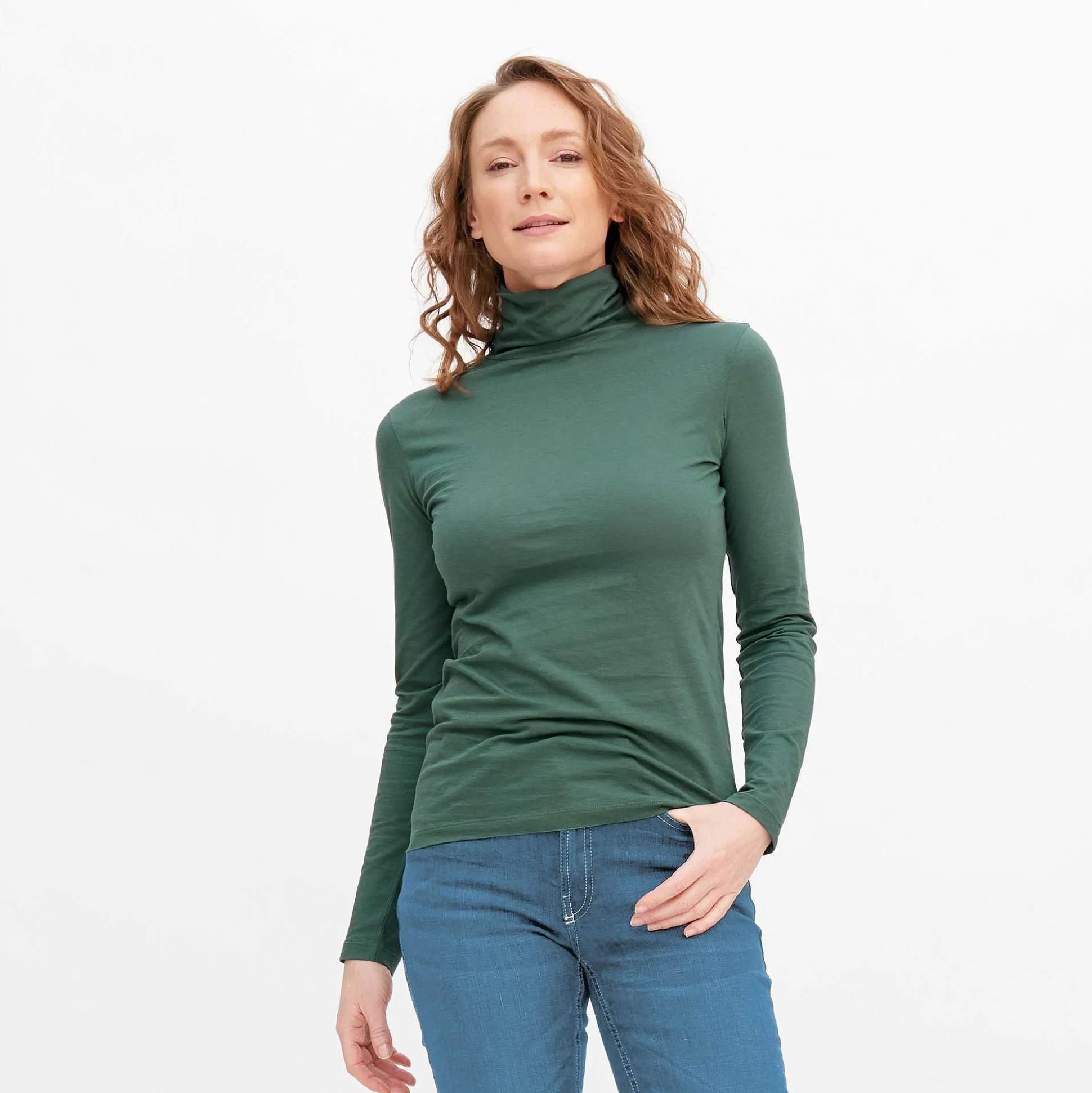 LIVING CRAFTS Nia - Rollkragenshirt Silberkiefer Cheap