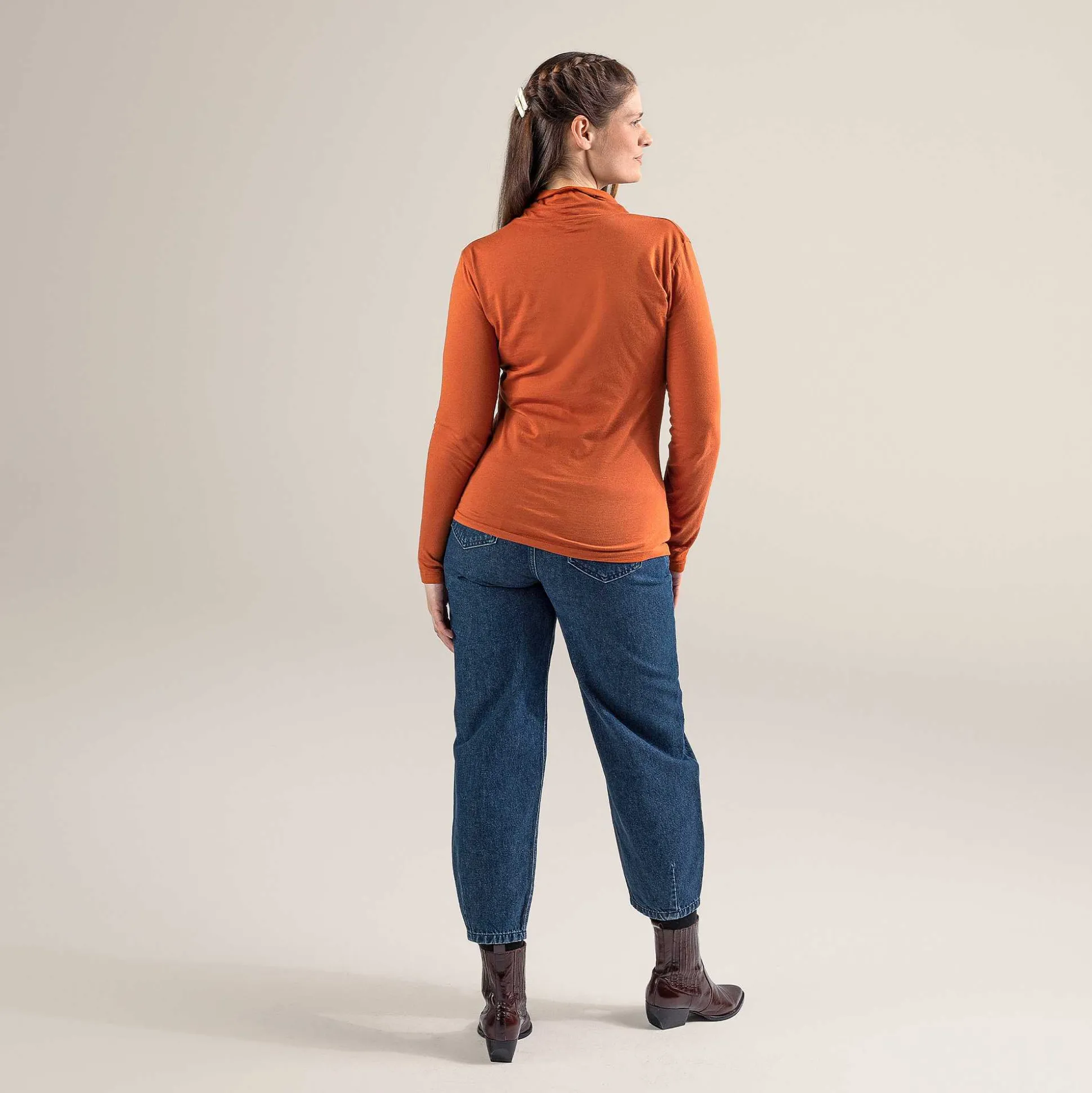 LIVING CRAFTS Nia - Rollkragenshirt Rost Outlet