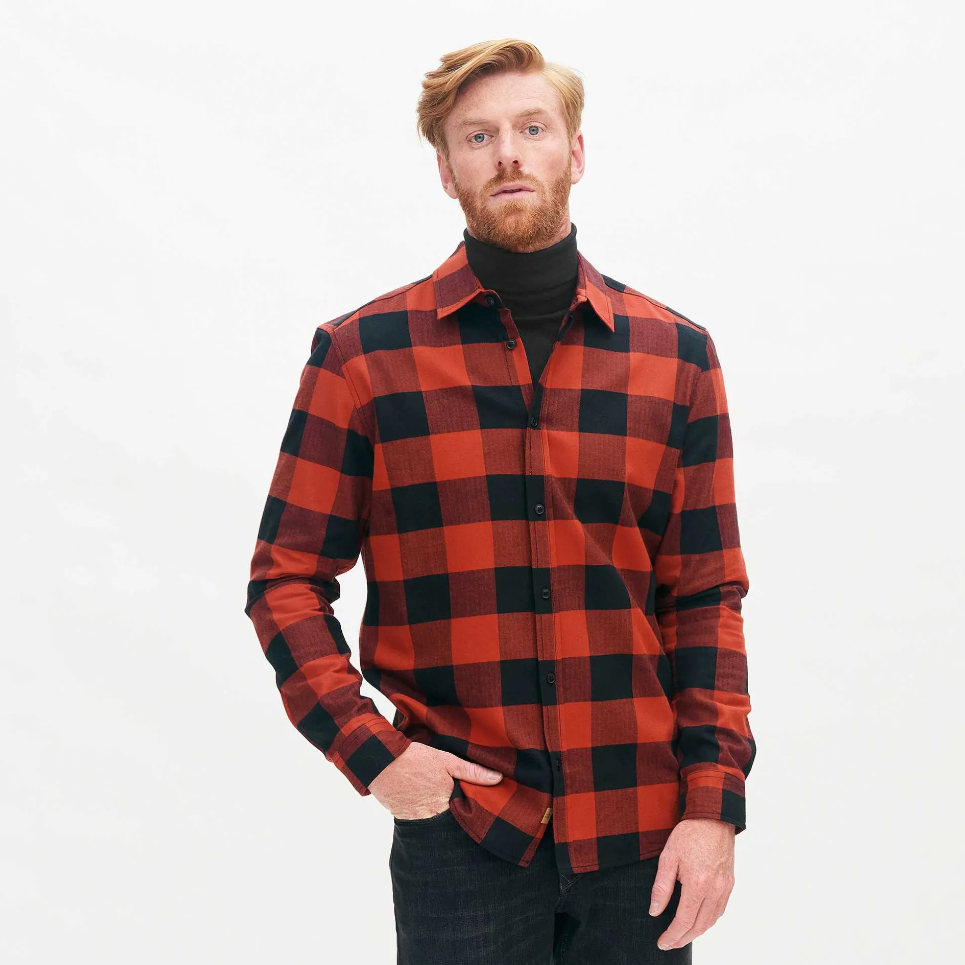 LIVING CRAFTS Nikolai - Hemd Gebrannter Ziegelstein/Schwarz Best