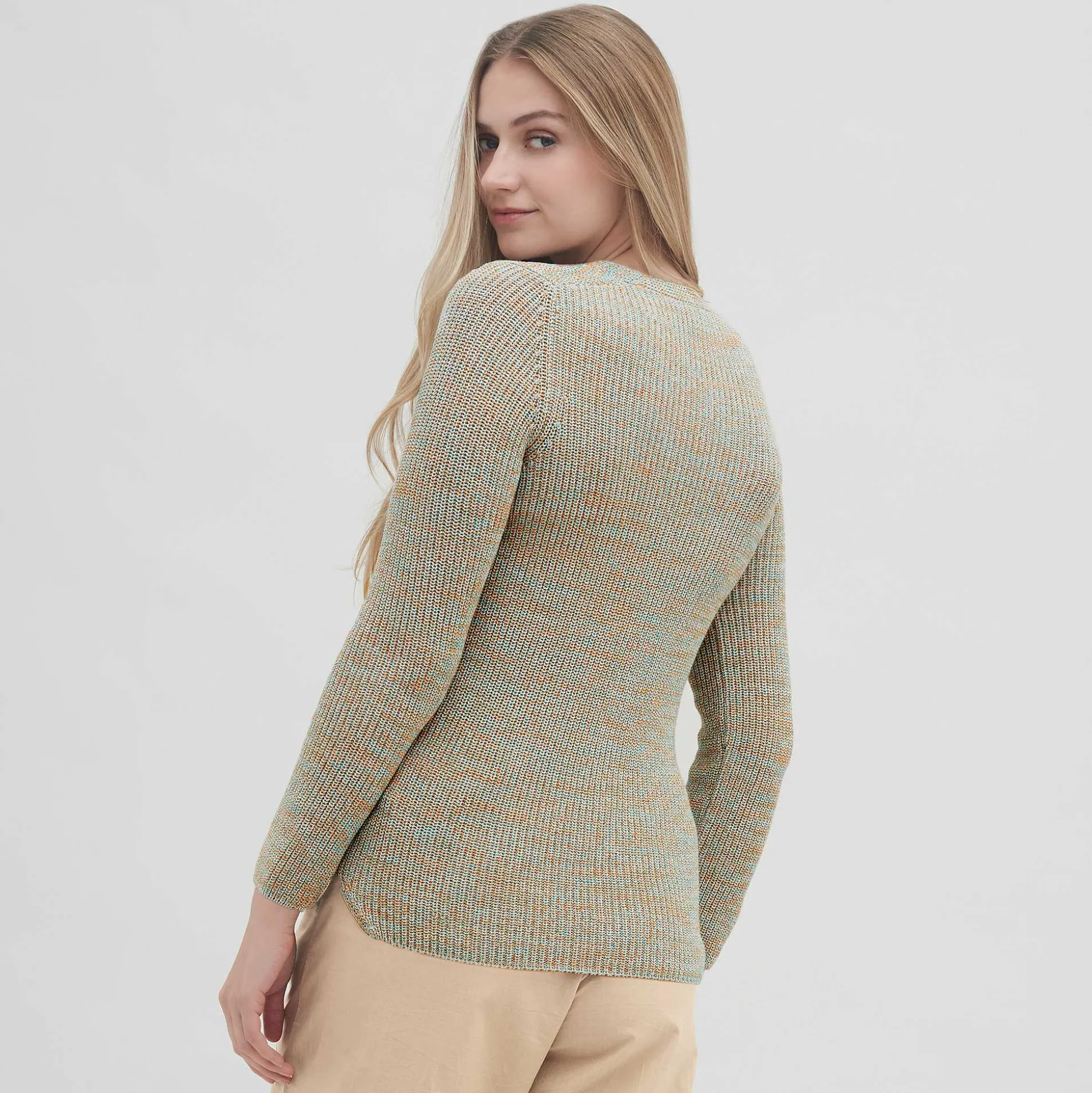 LIVING CRAFTS Olena - Pullover Lagune/Aprikose Discount