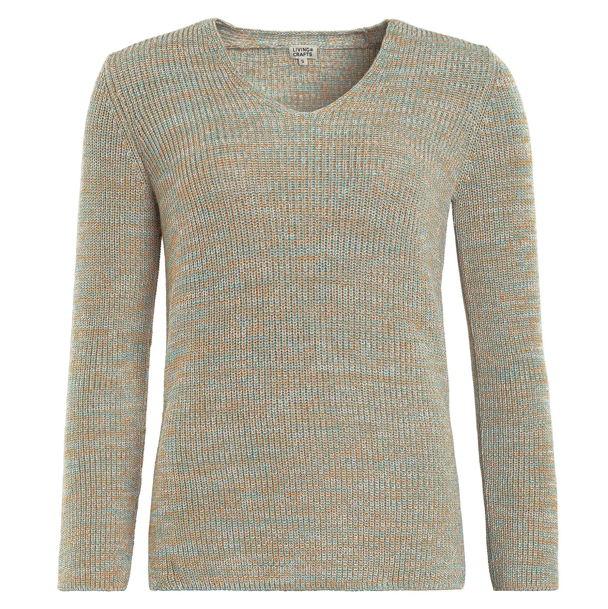 LIVING CRAFTS Olena - Pullover Lagune/Aprikose Discount