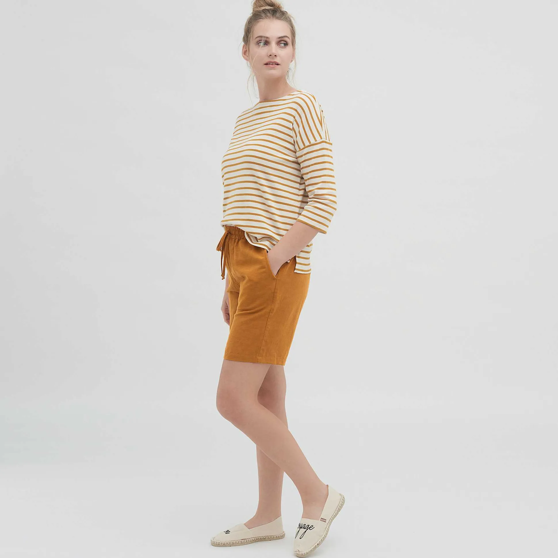 LIVING CRAFTS Ombra - Hemd Bernstein/Offwhite Cheap