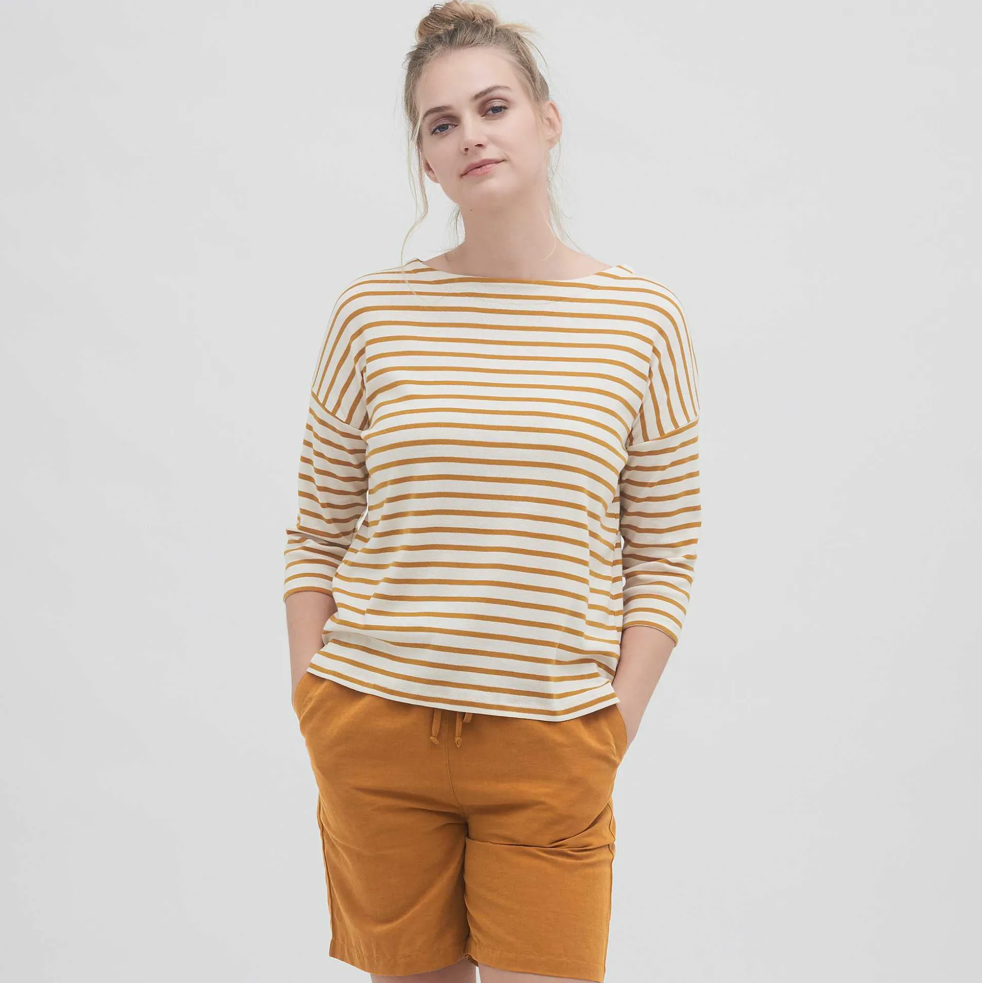 LIVING CRAFTS Ombra - Hemd Bernstein/Offwhite Cheap