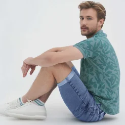 LIVING CRAFTS Onofrio - Poloshirt Blatter/Riffgewasser Fashion