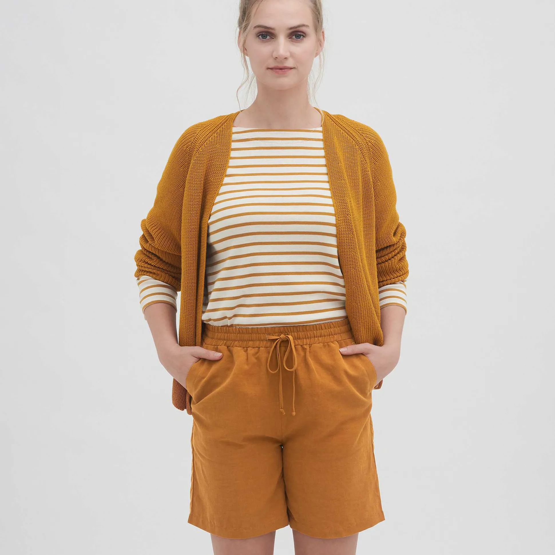 LIVING CRAFTS Orsina - Bermudashorts Dunkler Bernstein Cheap