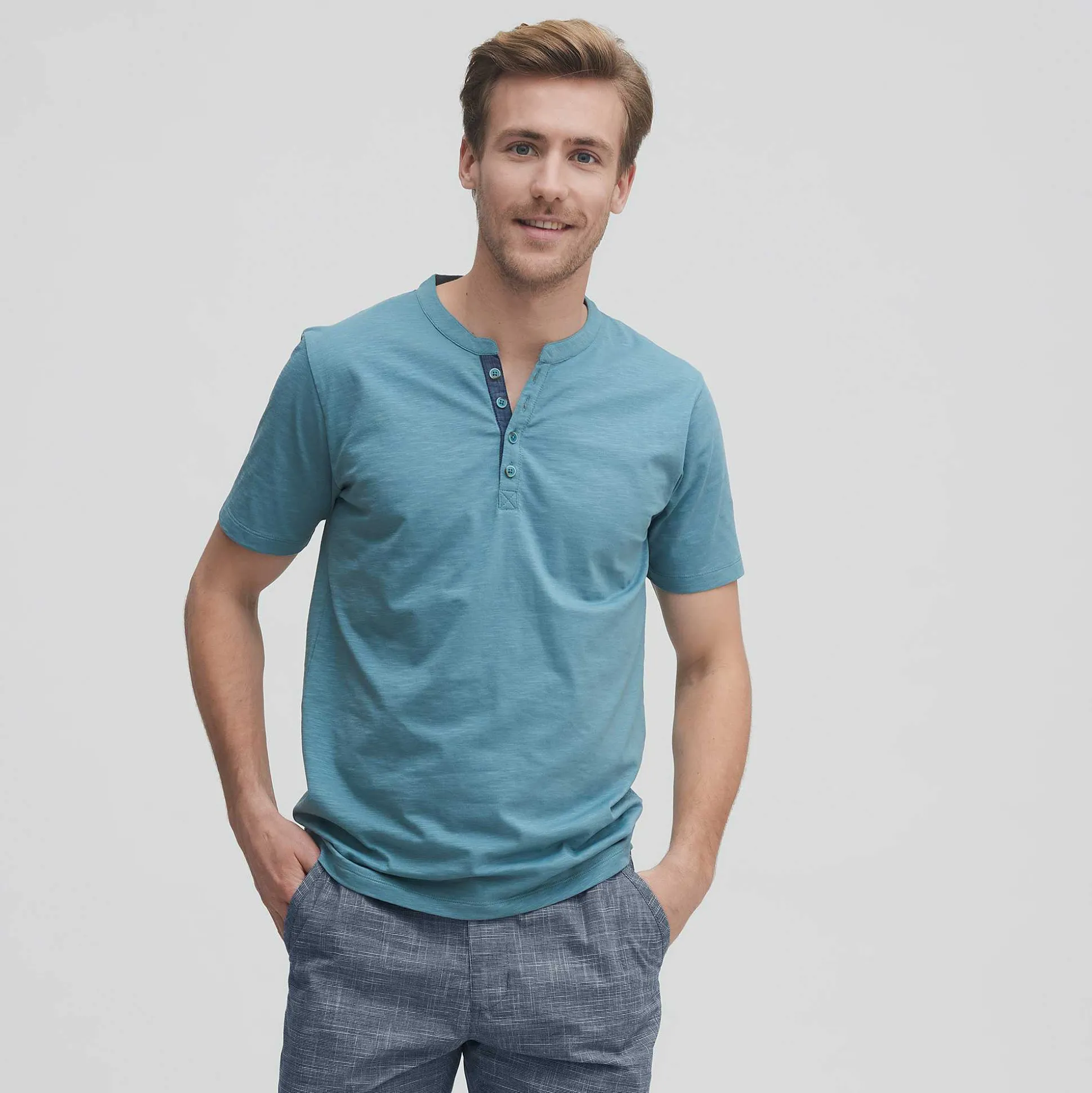 LIVING CRAFTS Othello - Henley T-Shirt Riffgewasser Best Sale