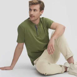 LIVING CRAFTS Othello - Henley T-Shirt Olive Online