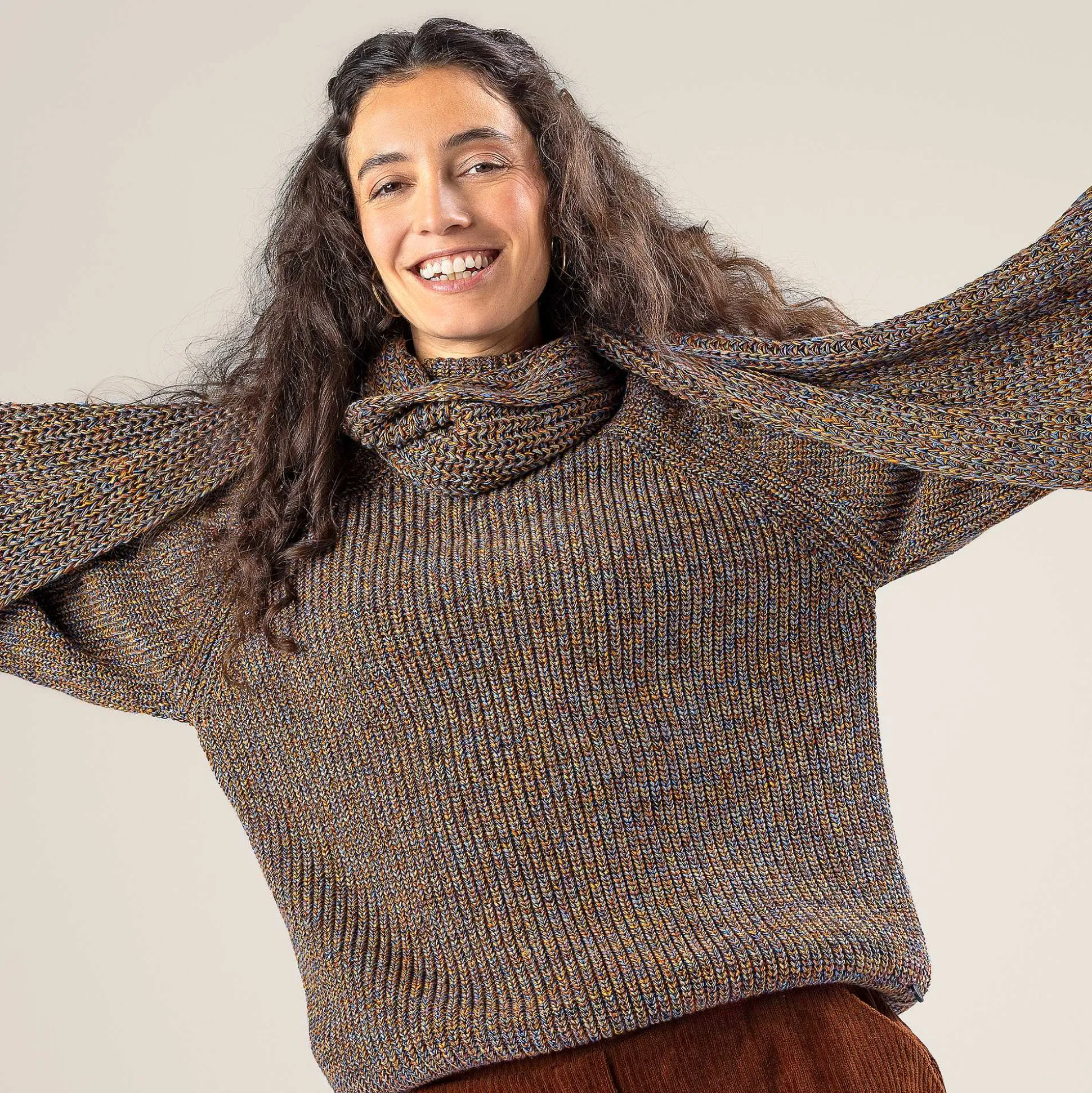 LIVING CRAFTS Padme - Pullover Tintenblau/Rost Sale