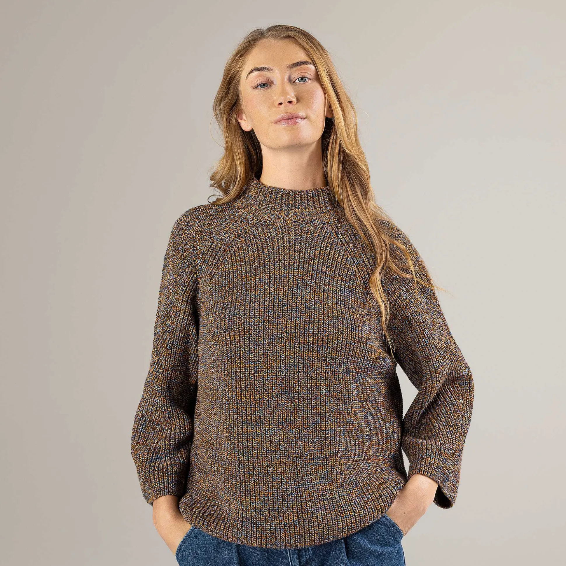 LIVING CRAFTS Padme - Pullover Tintenblau/Rost Sale