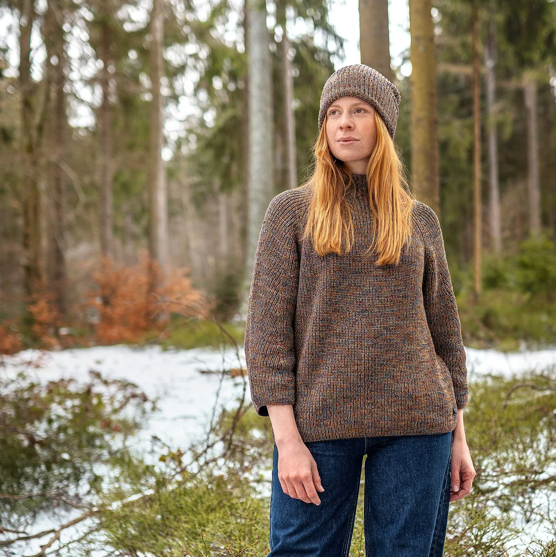 LIVING CRAFTS Padme - Pullover Tintenblau/Rost Sale