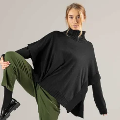 LIVING CRAFTS Paisley - Poncho Schwarz Shop