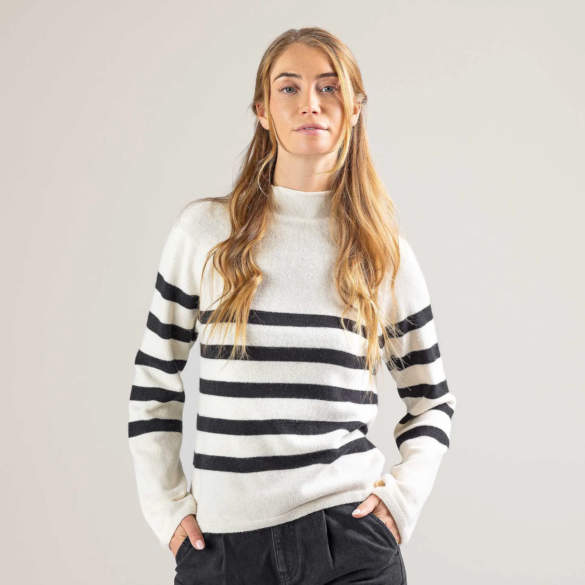 LIVING CRAFTS Paloma - Pullover Schwarz/Creme Outlet