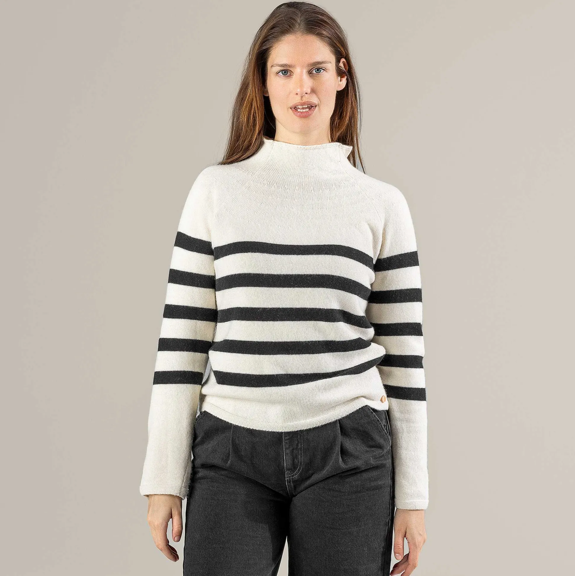 LIVING CRAFTS Paloma - Pullover Schwarz/Creme Outlet