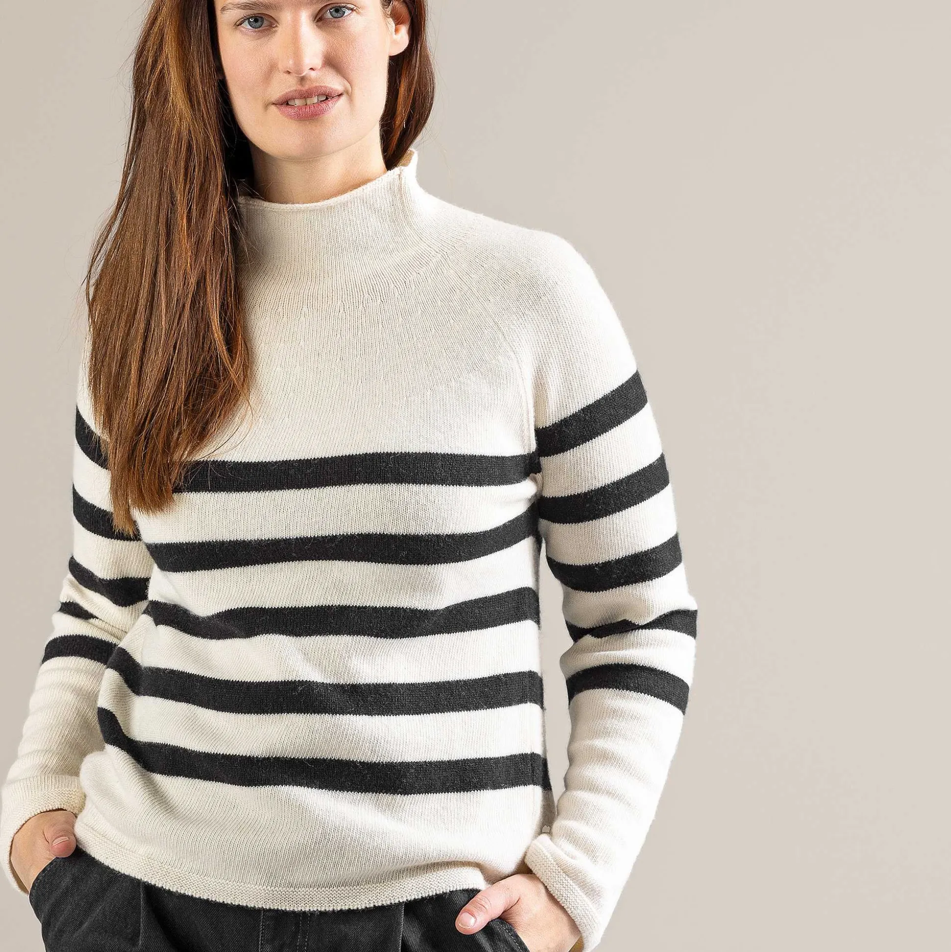 LIVING CRAFTS Paloma - Pullover Schwarz/Creme Outlet