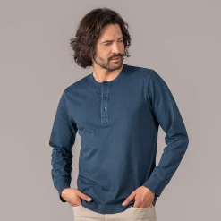 LIVING CRAFTS Paolo - Henley-Shirt Mitternacht New