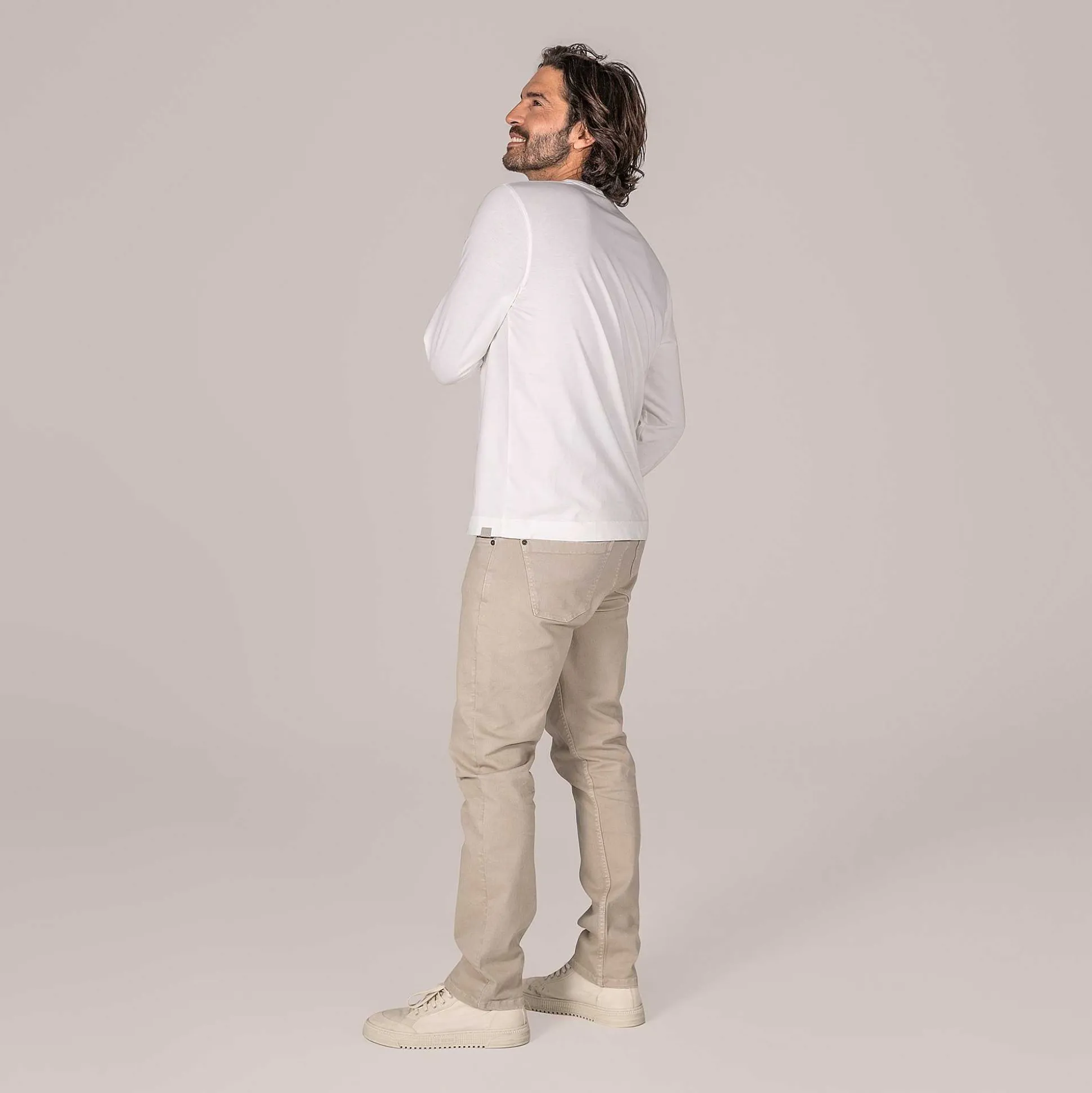 LIVING CRAFTS Paolo - Henley-Shirt Ekru Clearance