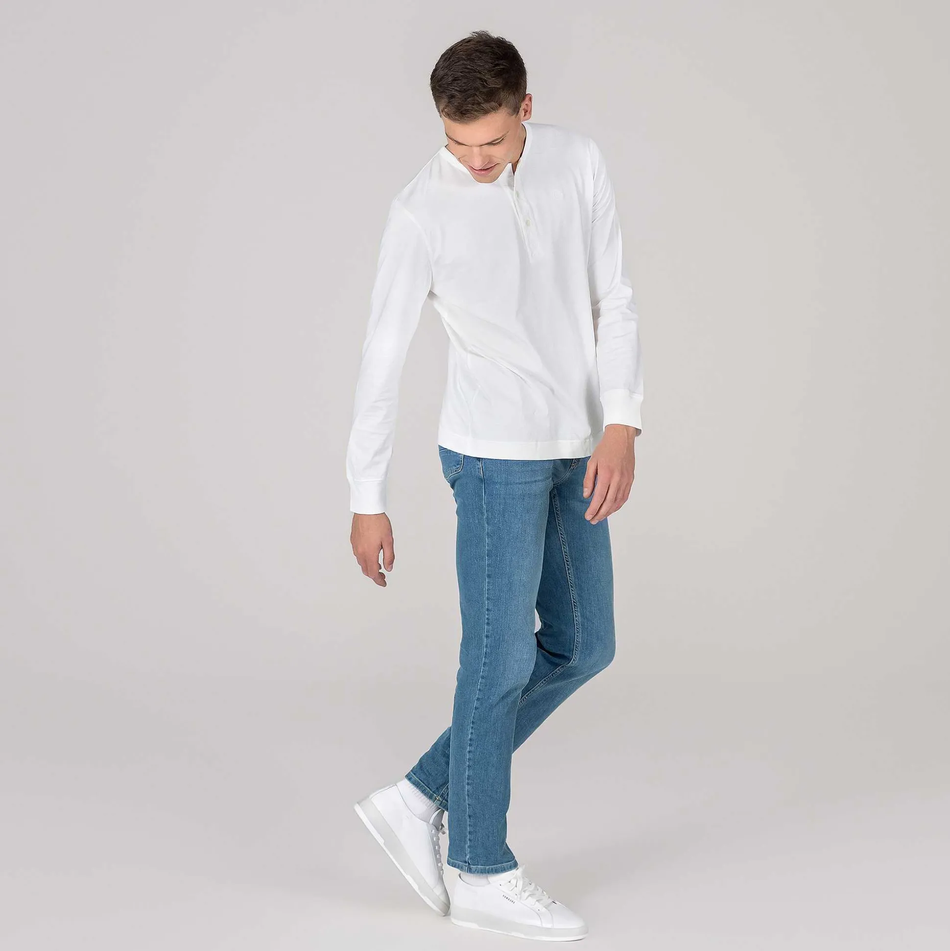 LIVING CRAFTS Paolo - Henley-Shirt Ekru Clearance