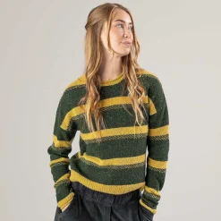 LIVING CRAFTS Paremi - Pullover Dunkles Oliv/Honig Fashion