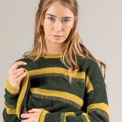 LIVING CRAFTS Paremi - Pullover Dunkles Oliv/Honig Fashion